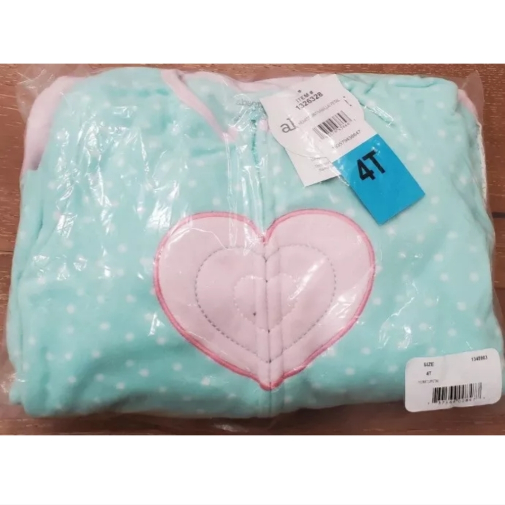 New Absorba 2-pack Cotton Sleeper baby toddler boys girls Pink heart size 4T NWT